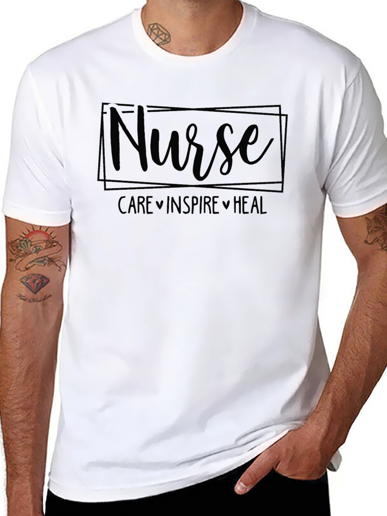 Nurse Care Inspire Heal Black T-Shirt