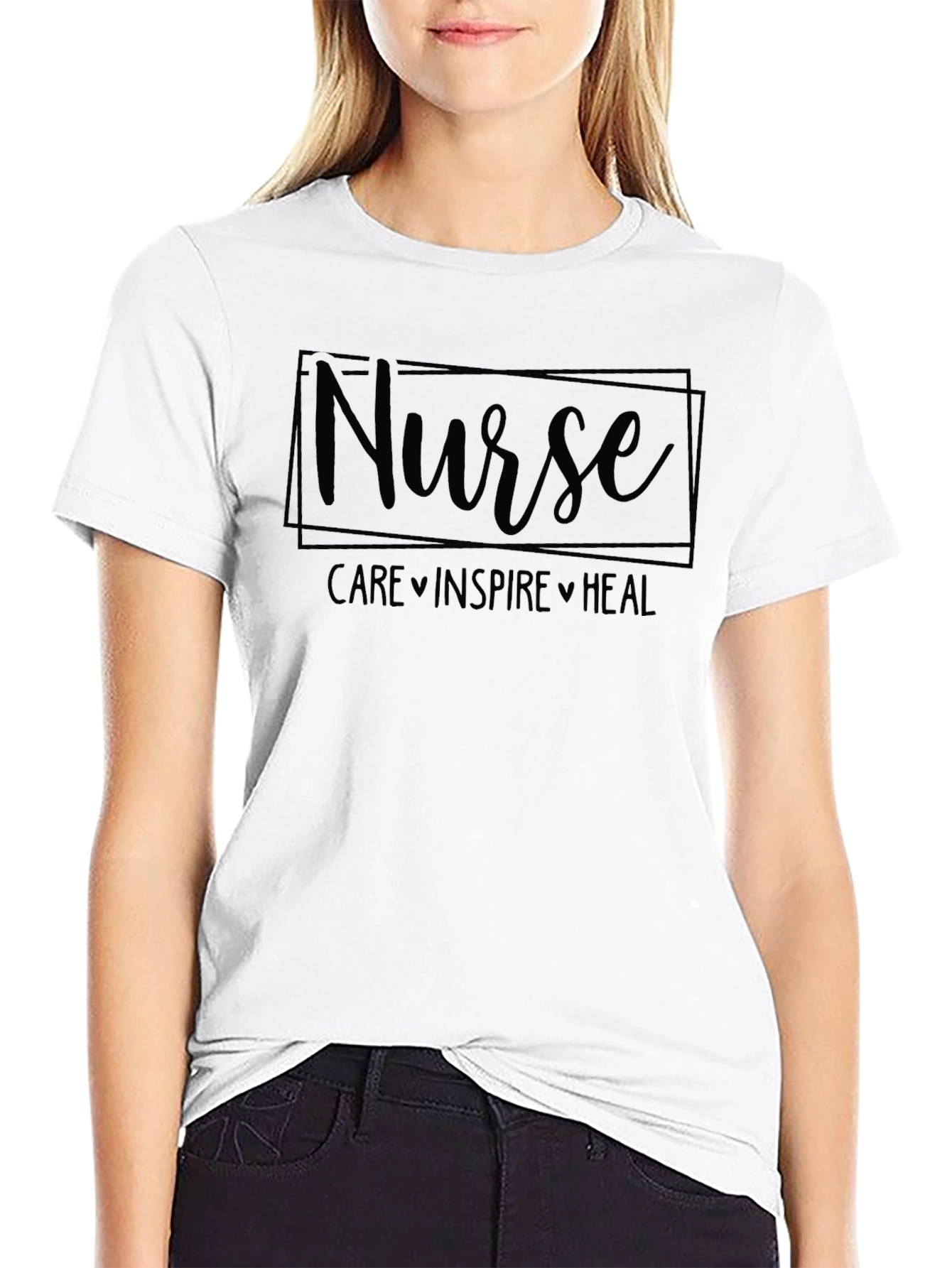 Nurse Care Inspire Heal Black T-Shirt