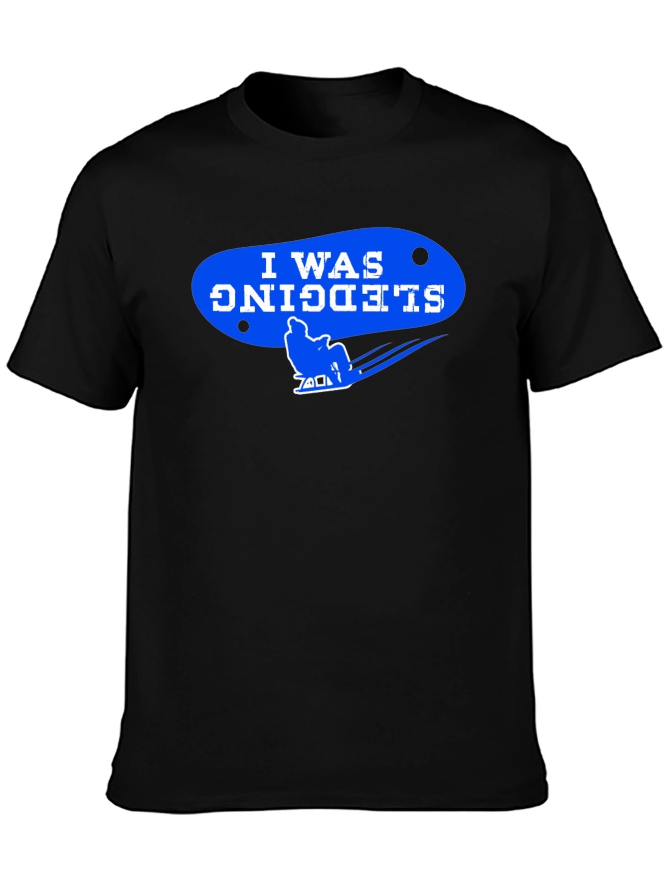 I Was Sledging Black Graphic Tee