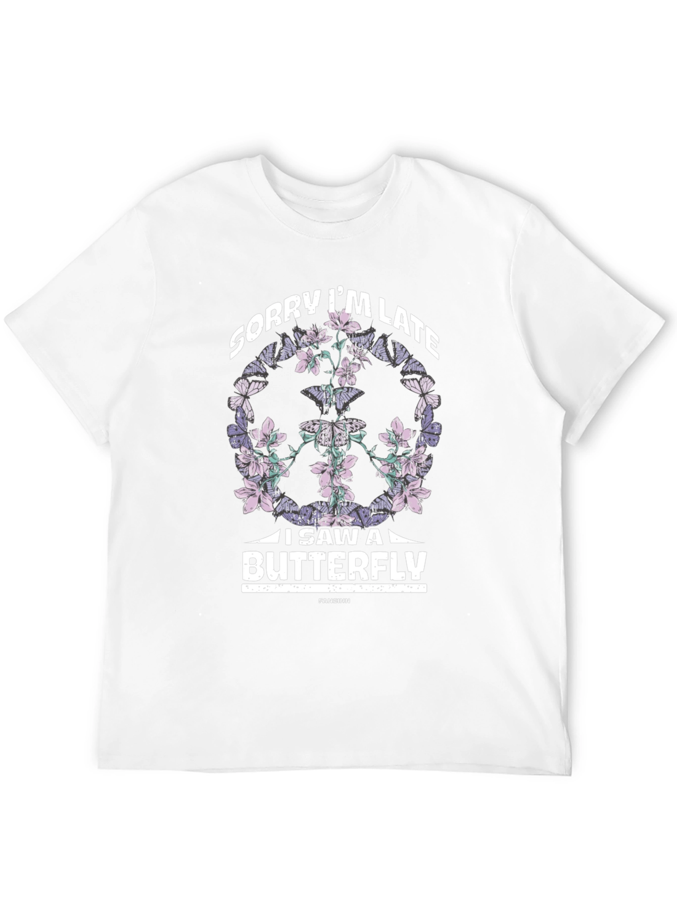Sorry Im Late Butterfly Graphic T-Shirt