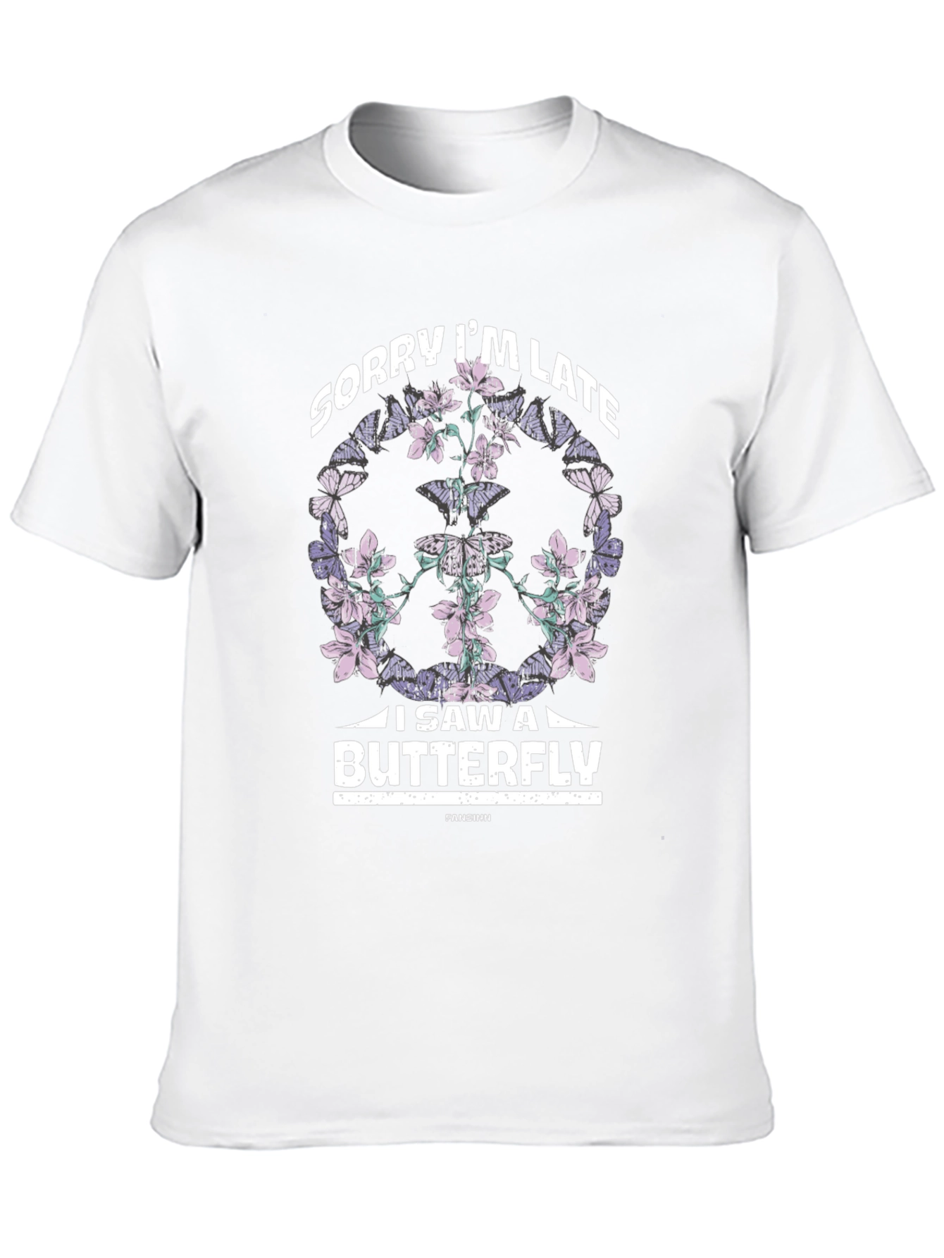 Sorry Im Late Butterfly Graphic T-Shirt