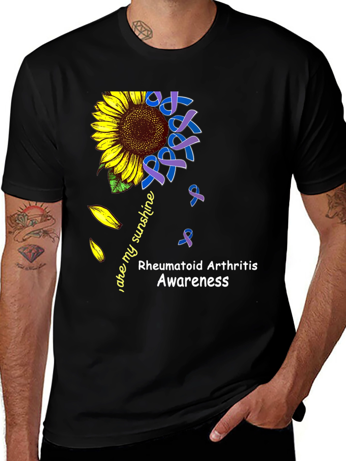 Rheumatoid Arthritis Awareness Sunflower T-Shirt