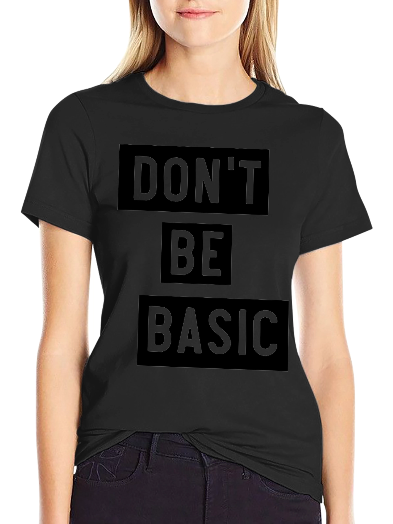 Dont Be Basic - Mens Black Graphic Tee