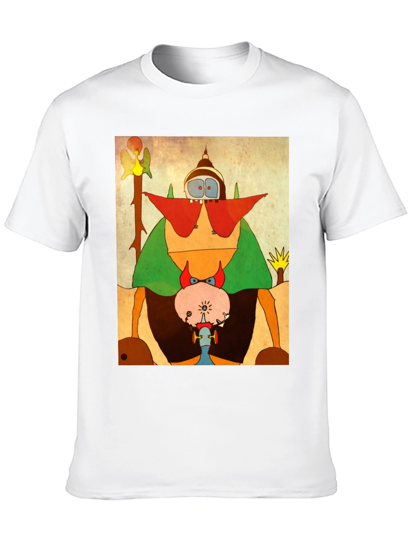 Abstract Cartoon Character Black T-Shirt