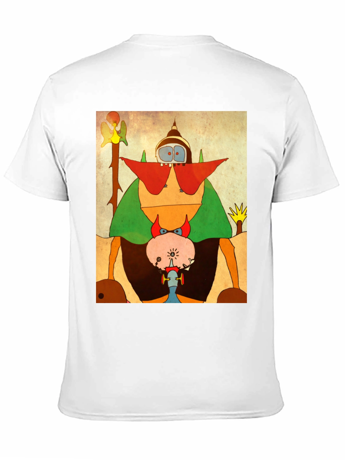 Abstract Cartoon Character Black T-Shirt