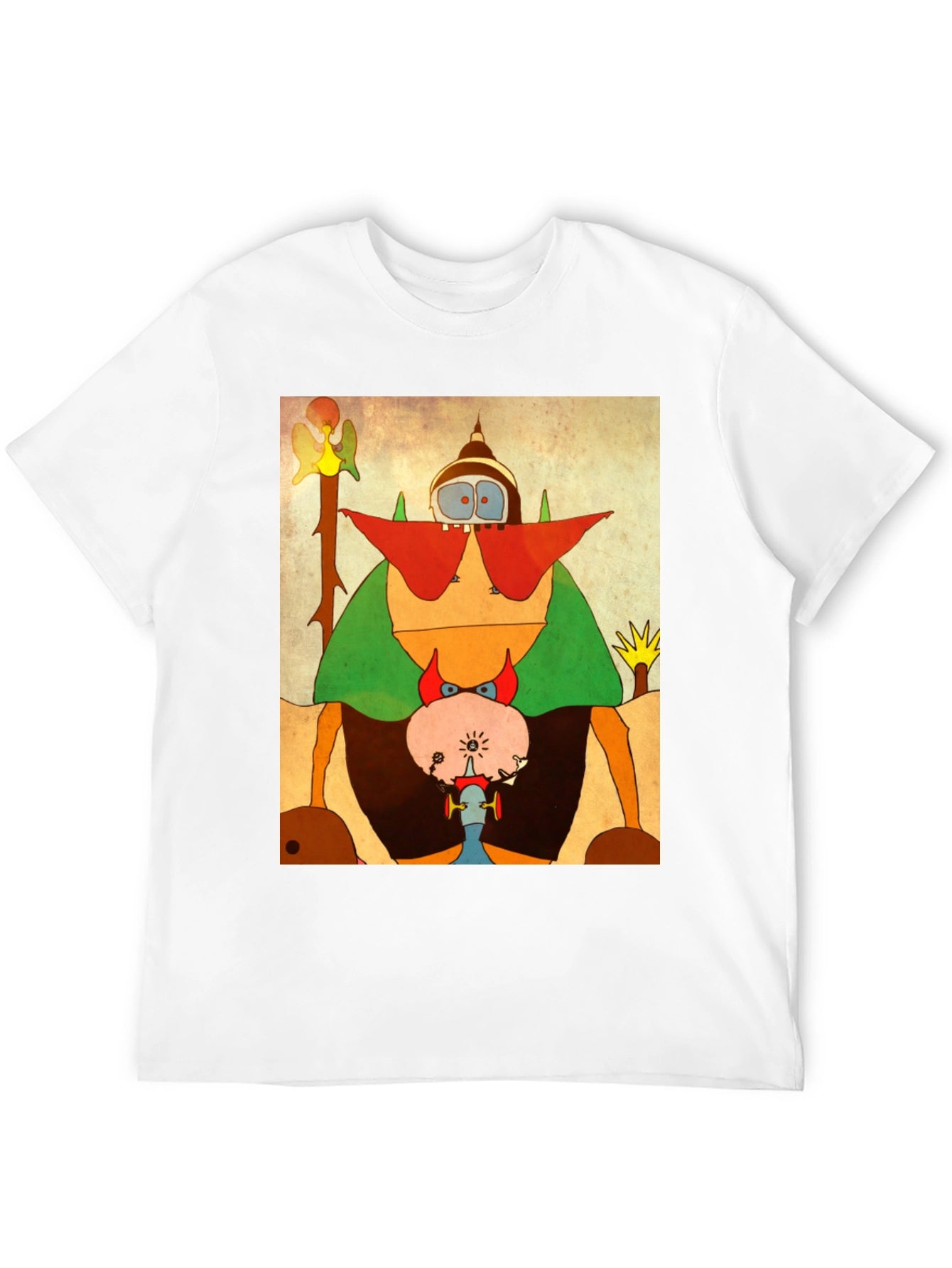 Abstract Cartoon Character Black T-Shirt