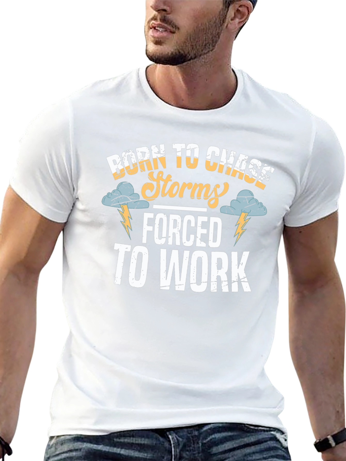 Born to Chase Storms Funny Graphic T-Shirt