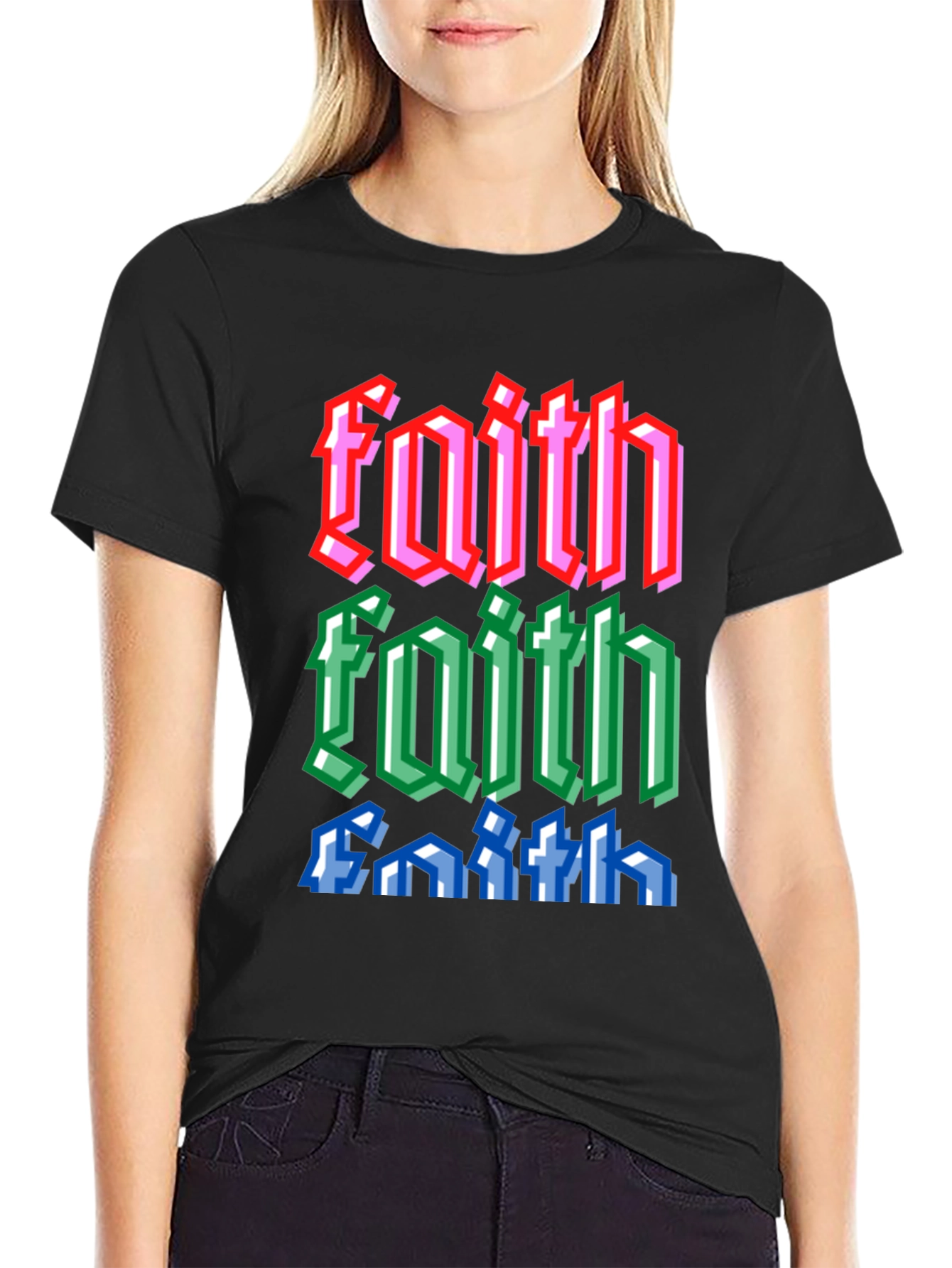 Faith Pixel Art Graphic Tee
