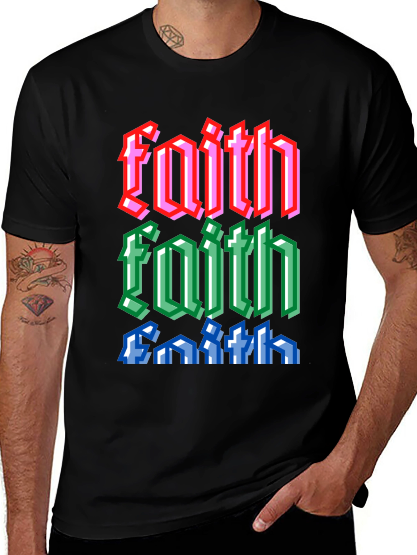 Faith Pixel Art Graphic Tee
