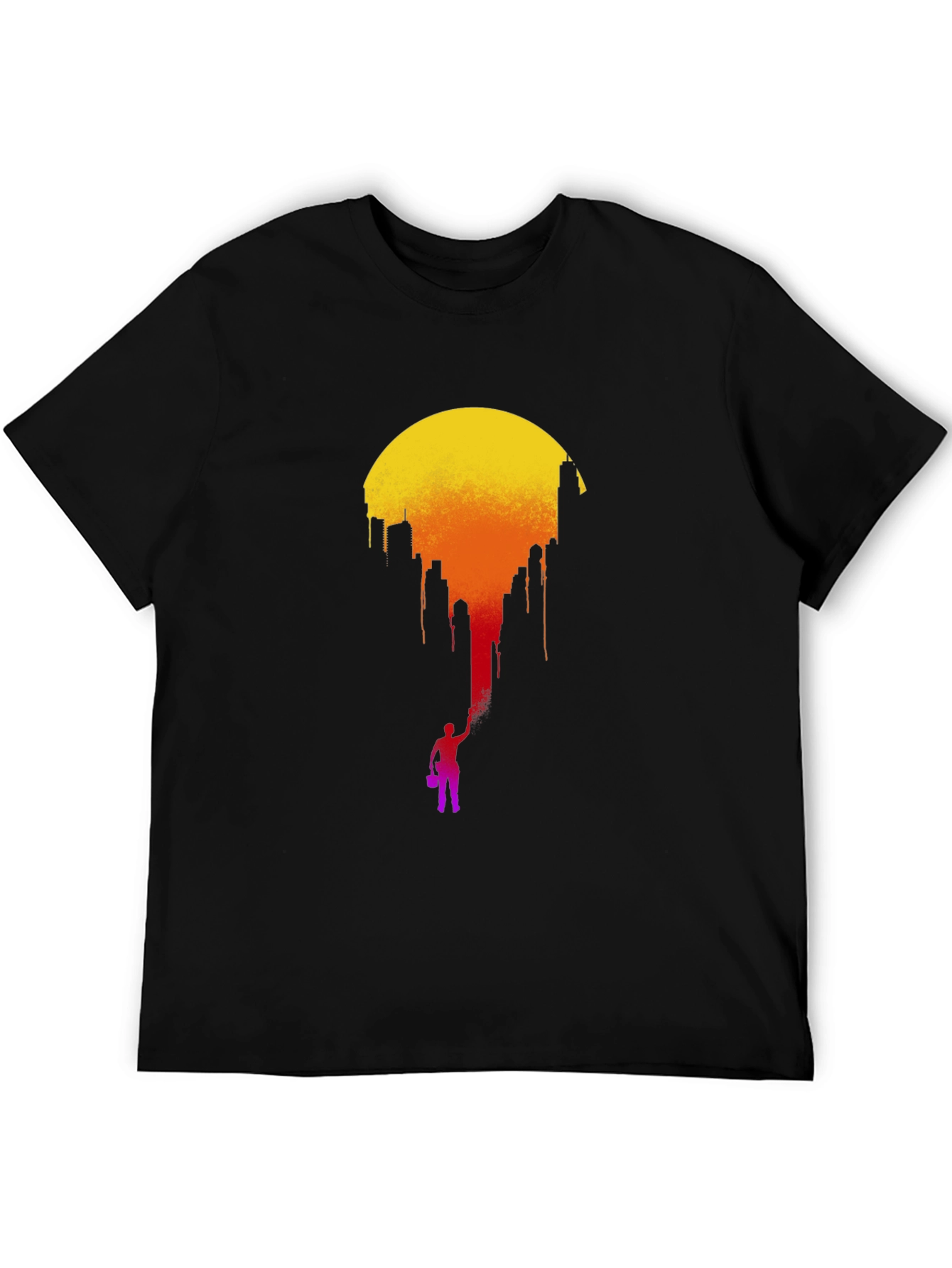 Cityscape Sunset Graphic Tee - Unique Artistic Design