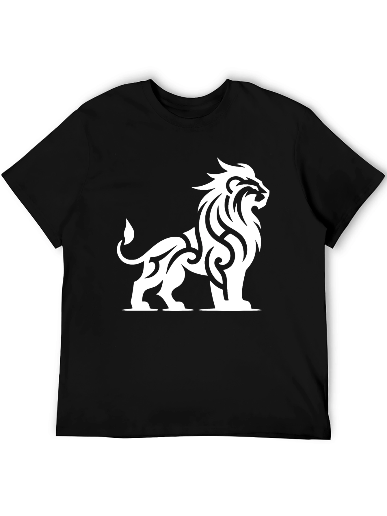 Tribal Lion Graphic Black T-Shirt