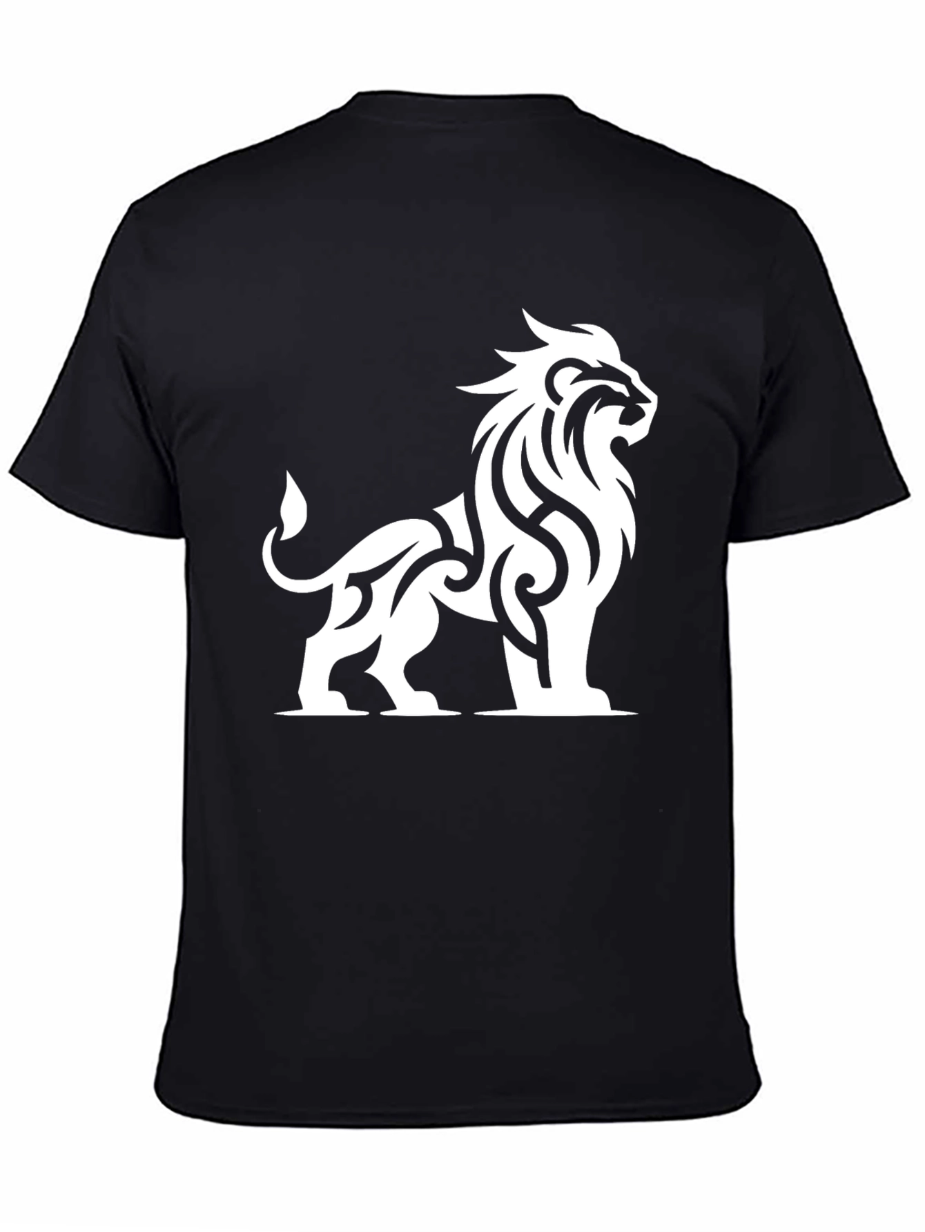 Tribal Lion Graphic Black T-Shirt