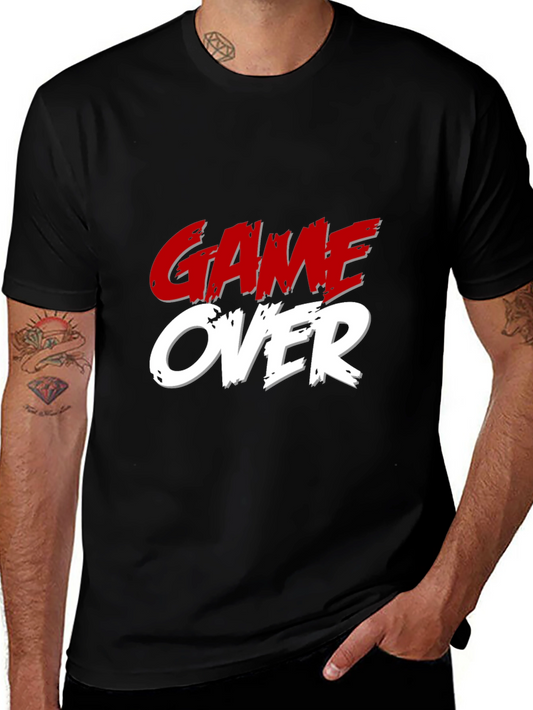 Game Over Graphic Print Black T-Shirt