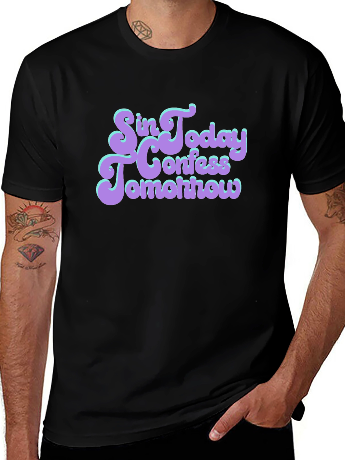 Sin Today Confess Tomorrow Graphic Tee