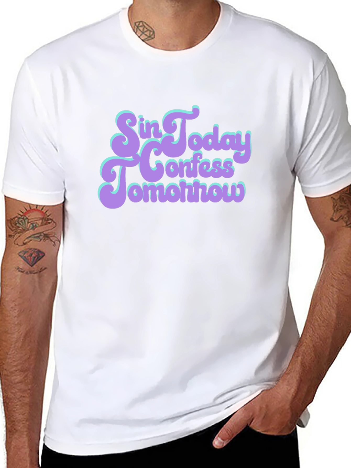 Sin Today Confess Tomorrow Graphic Tee