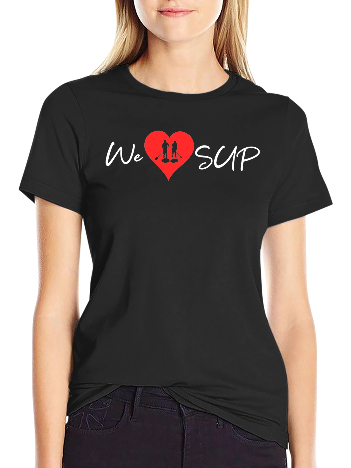 We Heart SUP T-Shirt - Stand Up Paddleboarding Love