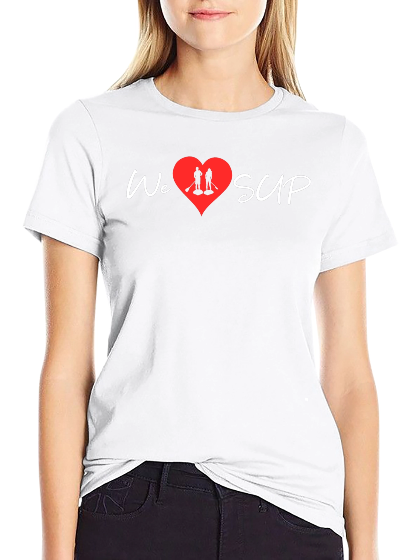 We Heart SUP T-Shirt - Stand Up Paddleboarding Love