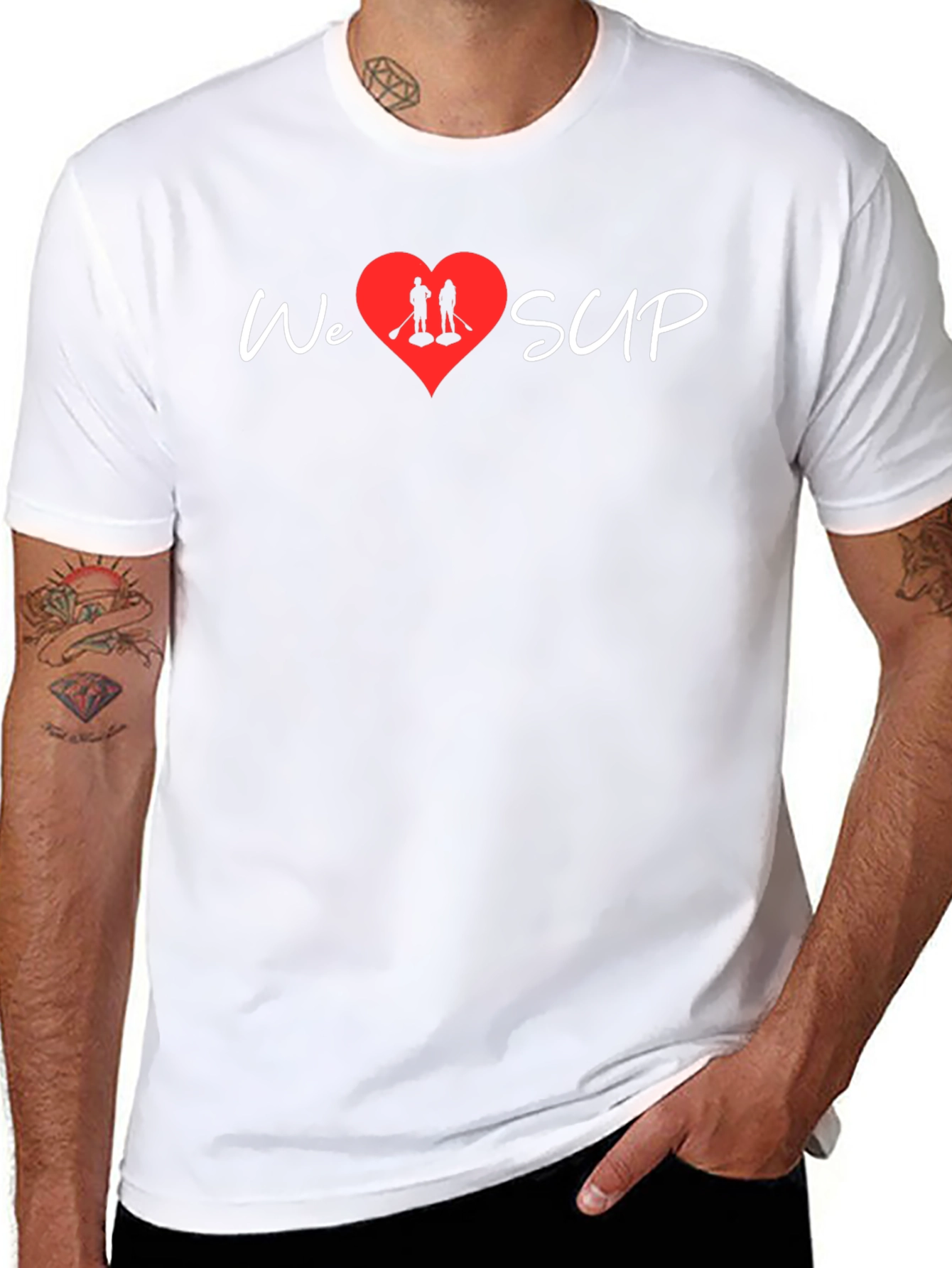 We Heart SUP T-Shirt - Stand Up Paddleboarding Love