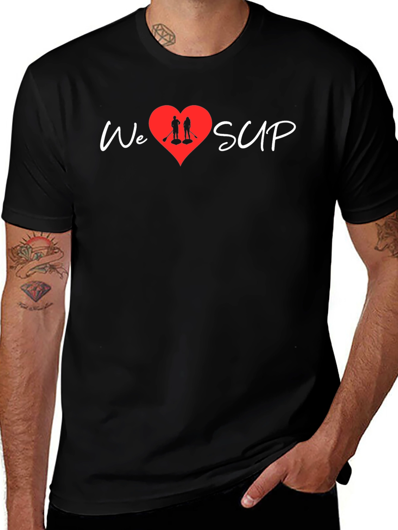 We Heart SUP T-Shirt - Stand Up Paddleboarding Love