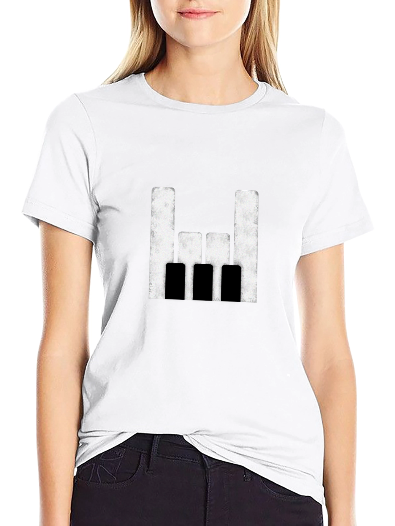Rock On Piano Keys Graphic Tee