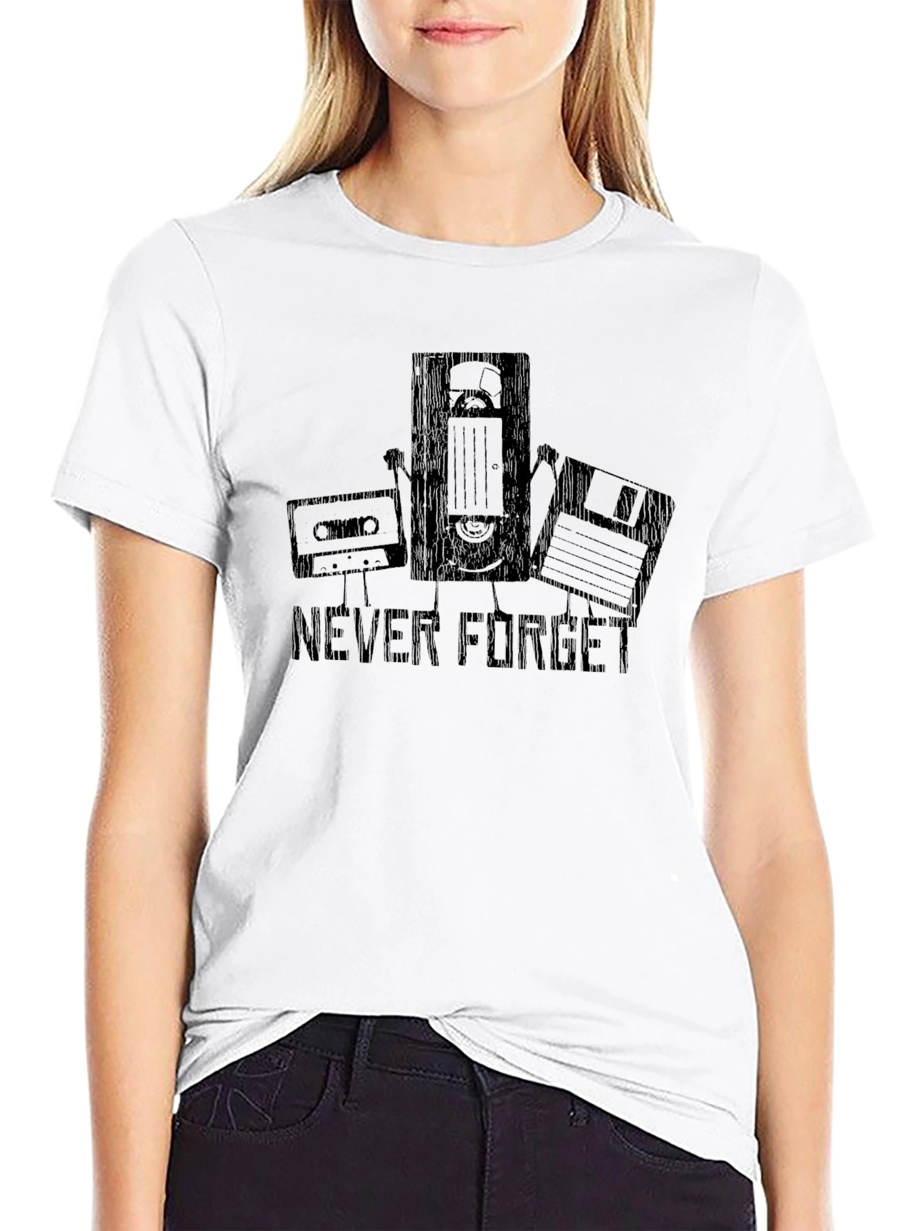 Retro Tech Black T-Shirt - Never Forget