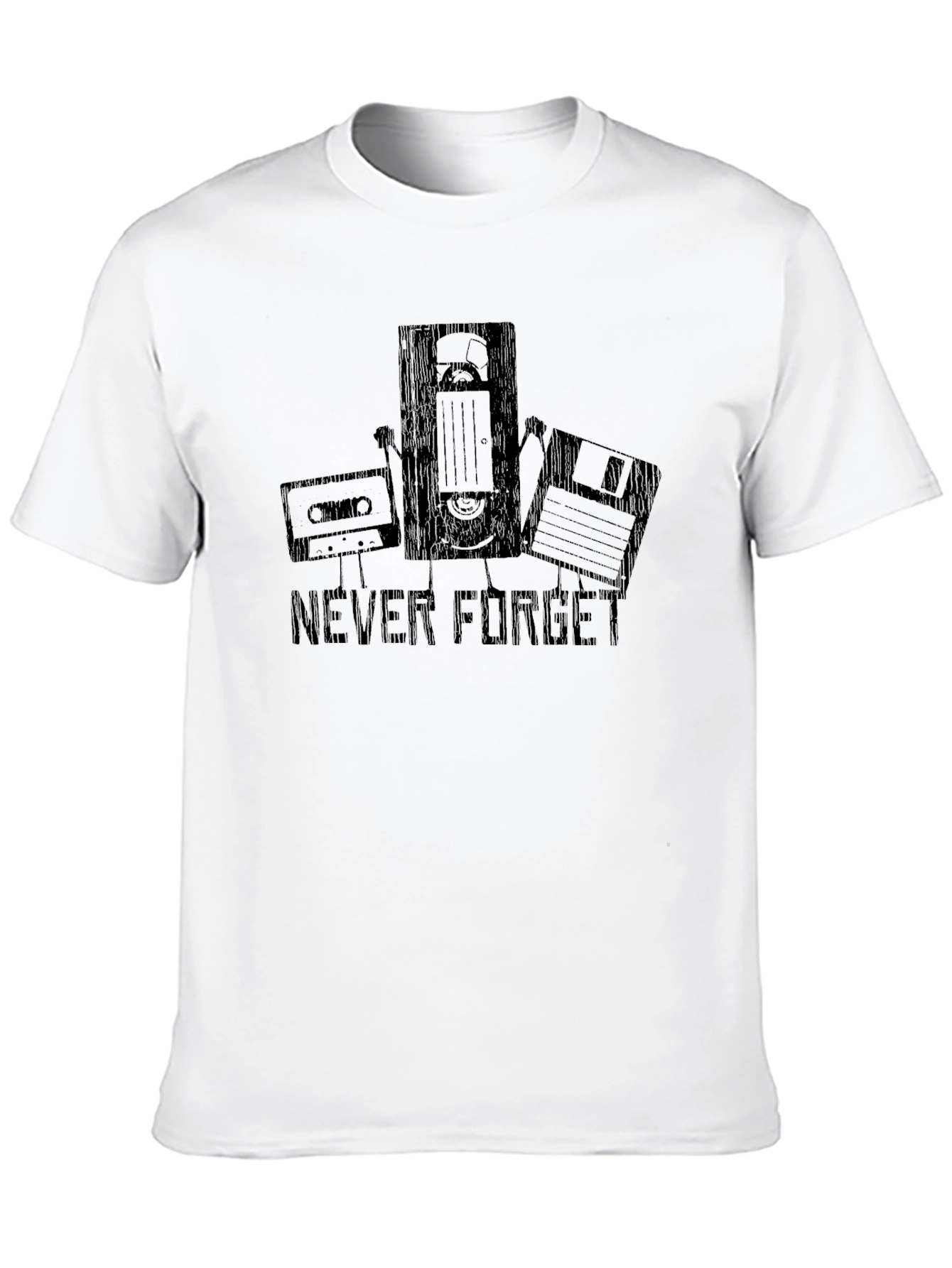 Retro Tech Black T-Shirt - Never Forget