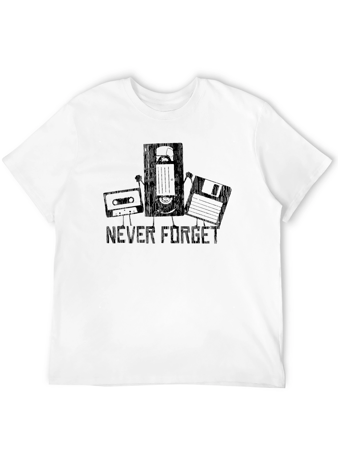 Retro Tech Black T-Shirt - Never Forget