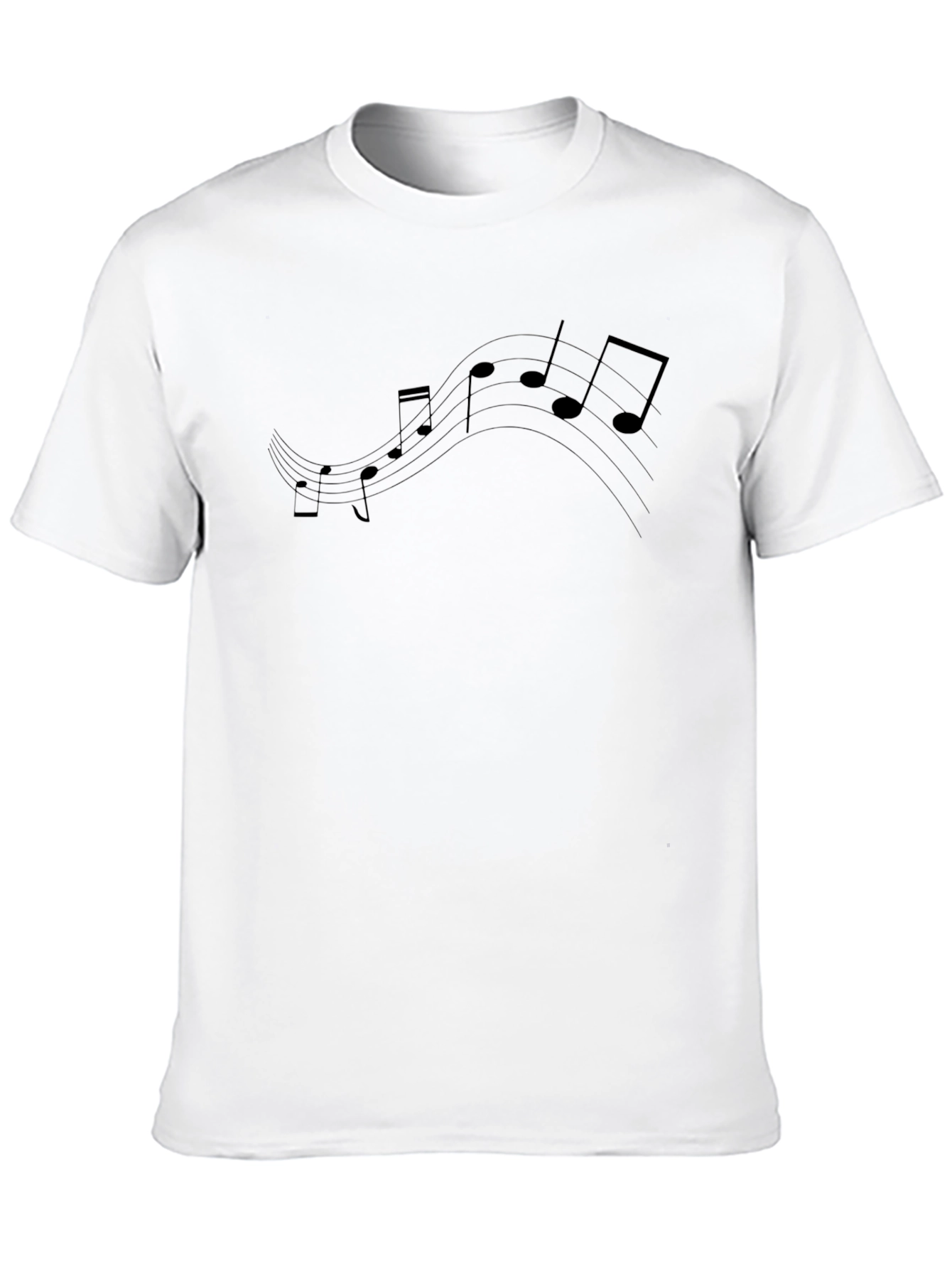 Musical Notes Graphic Tee - Black