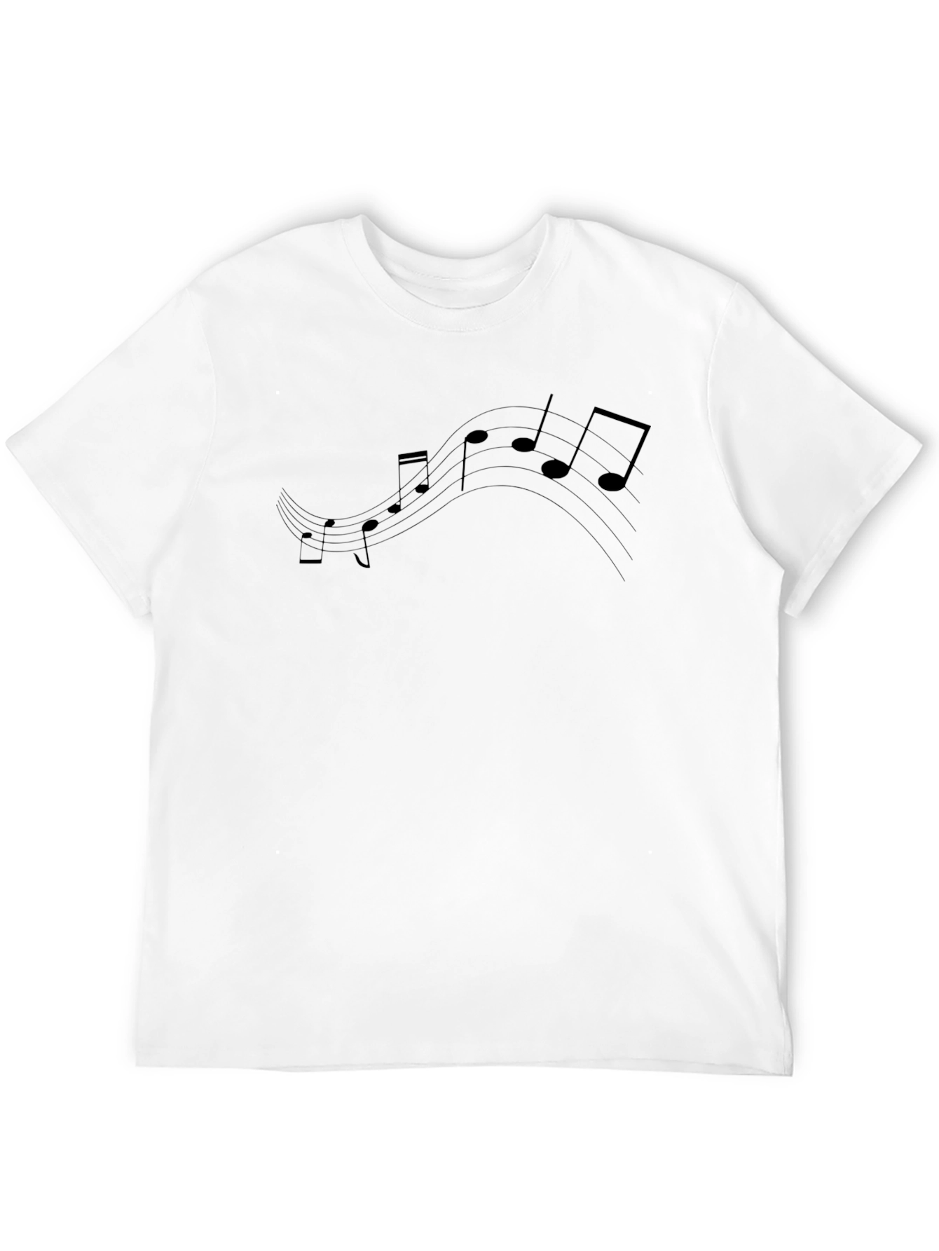 Musical Notes Graphic Tee - Black