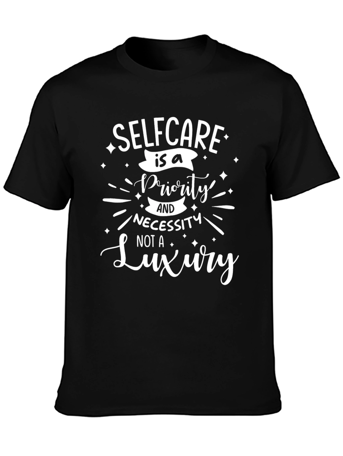 Selfcare is a Priority Black Graphic Tee