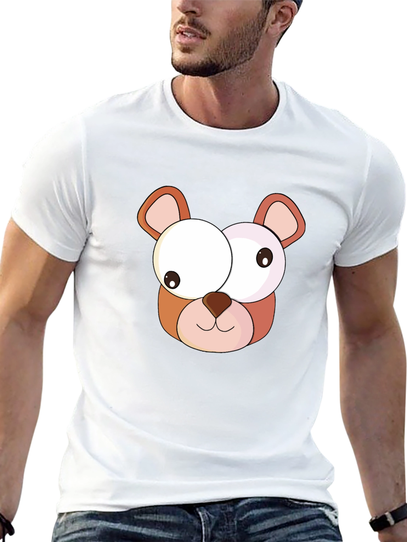 Funny Bear Graphic Tee - Casual Black T-Shirt