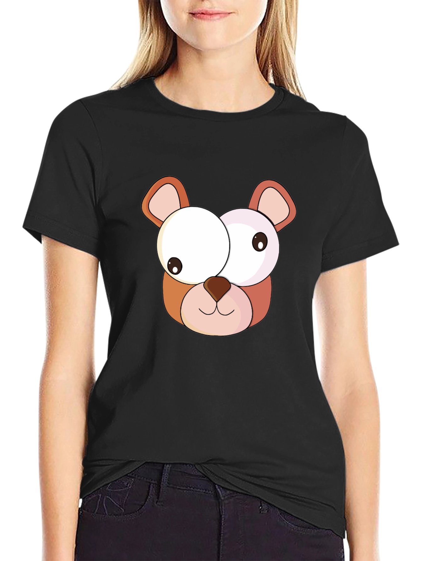 Funny Bear Graphic Tee - Casual Black T-Shirt