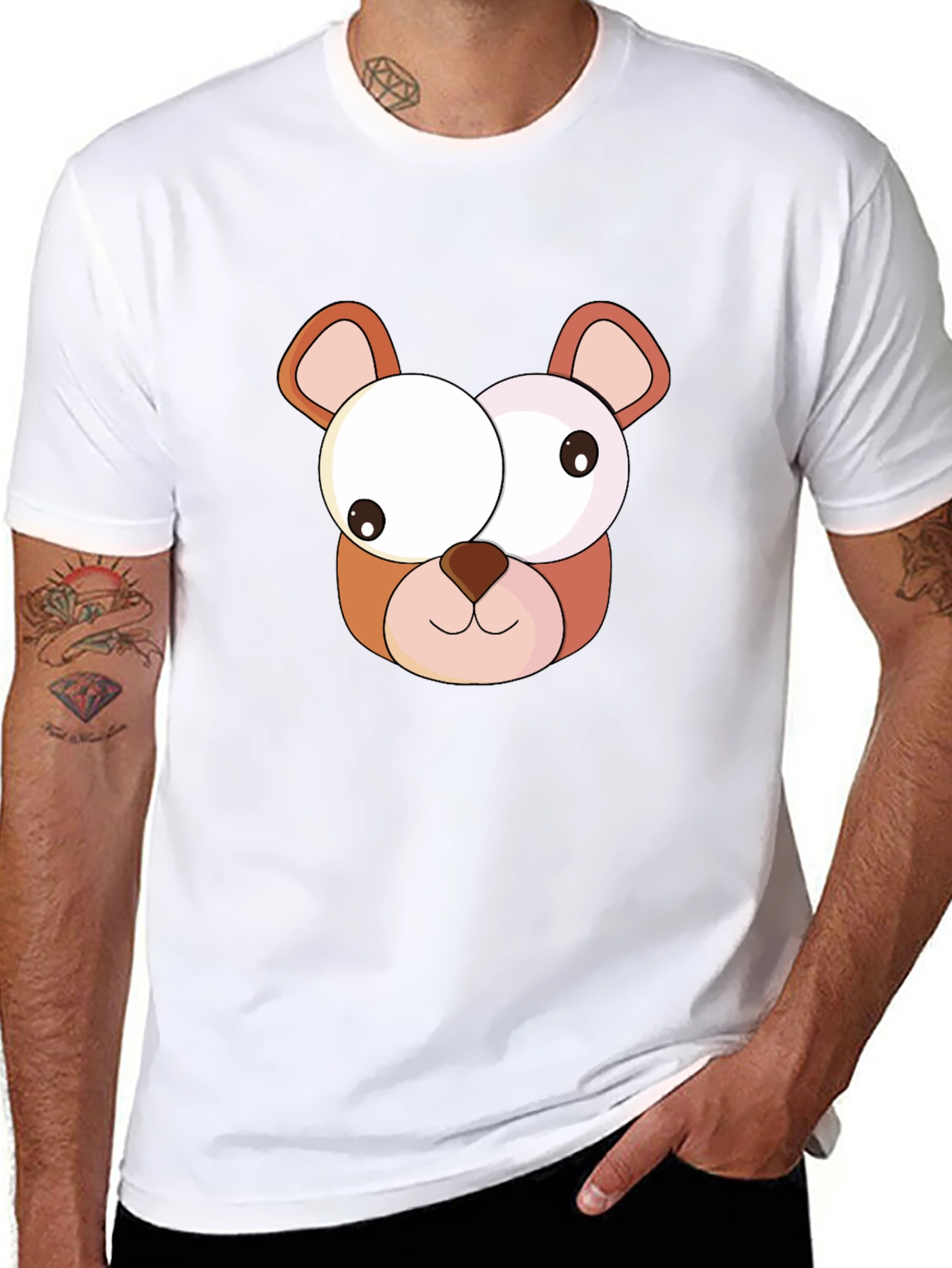 Funny Bear Graphic Tee - Casual Black T-Shirt