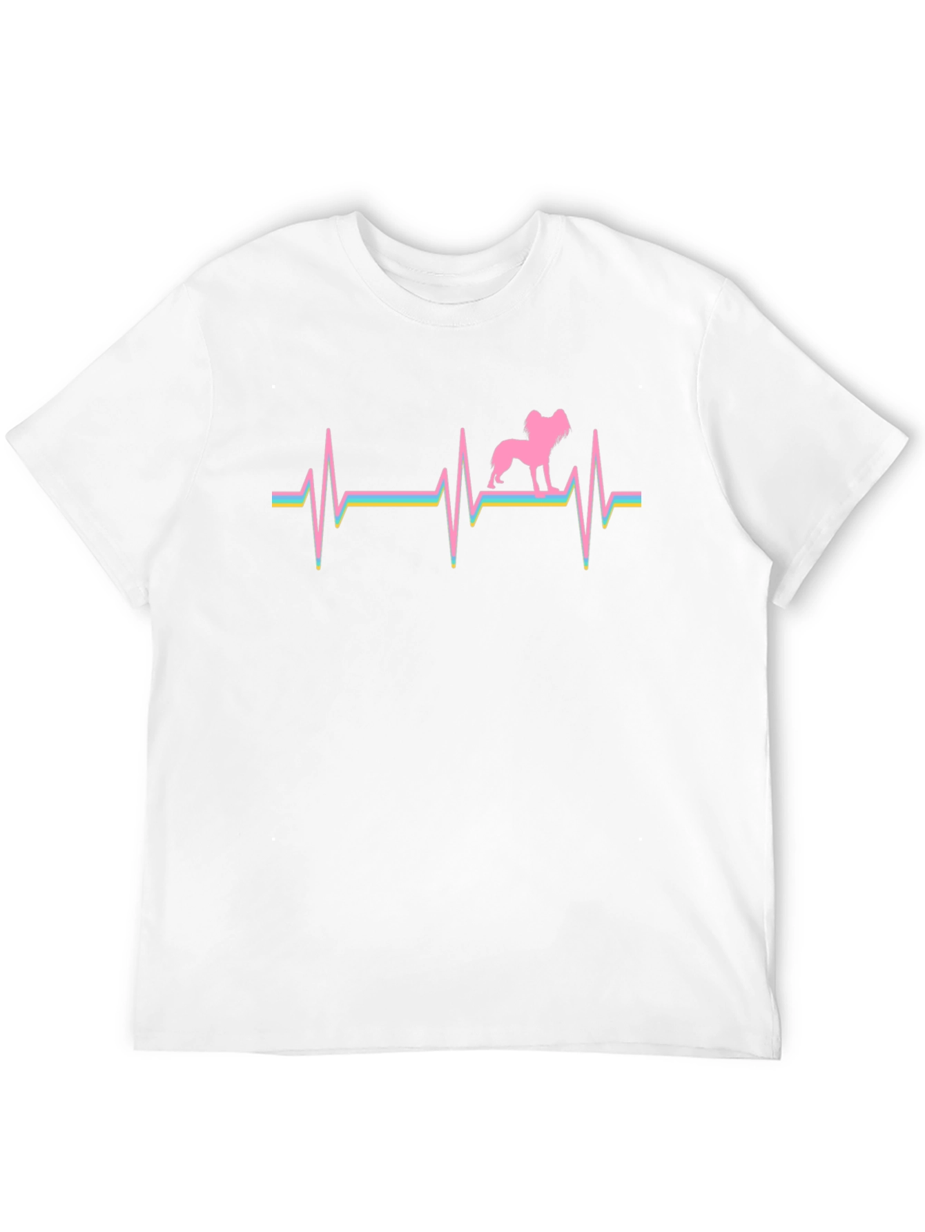 Chinese Crested Dog Heartbeat T-Shirt - Black