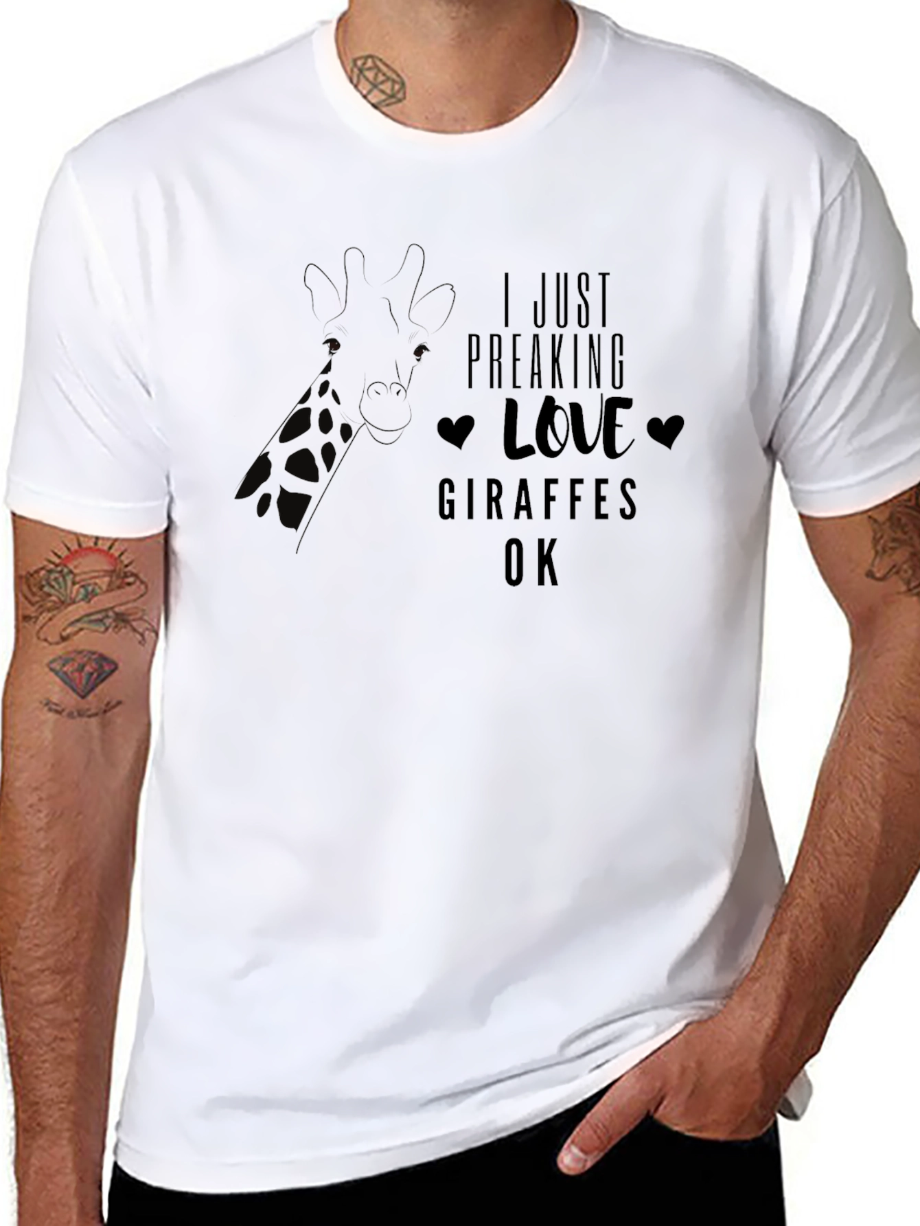 I Love Giraffes T-Shirt Animal Graphic Tee