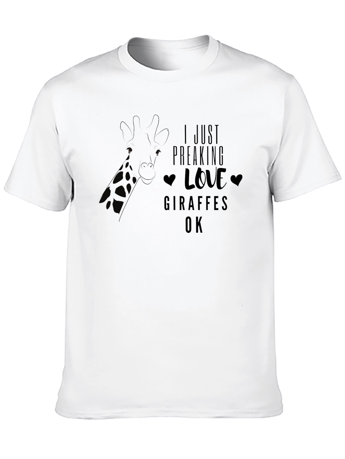 I Love Giraffes T-Shirt Animal Graphic Tee