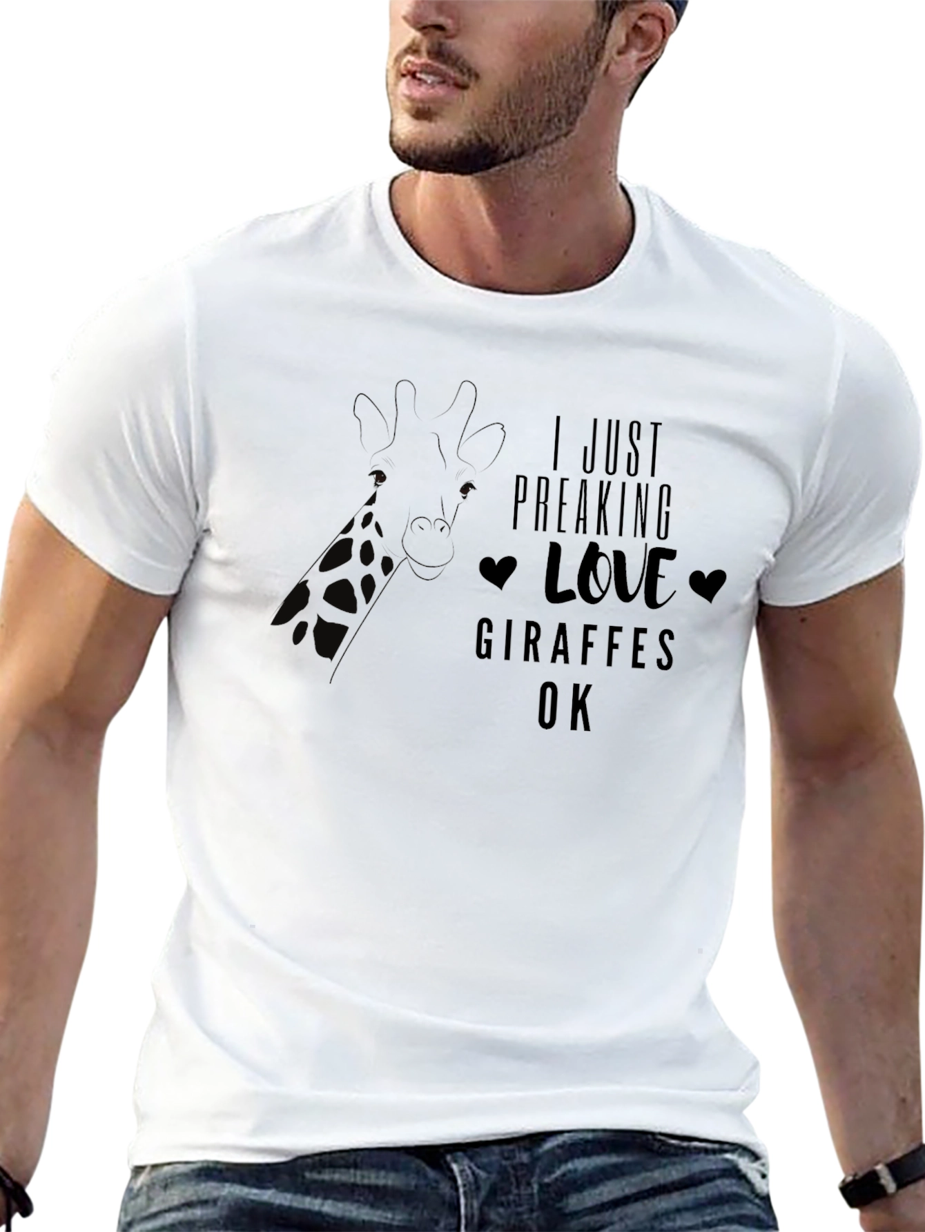 I Love Giraffes T-Shirt Animal Graphic Tee