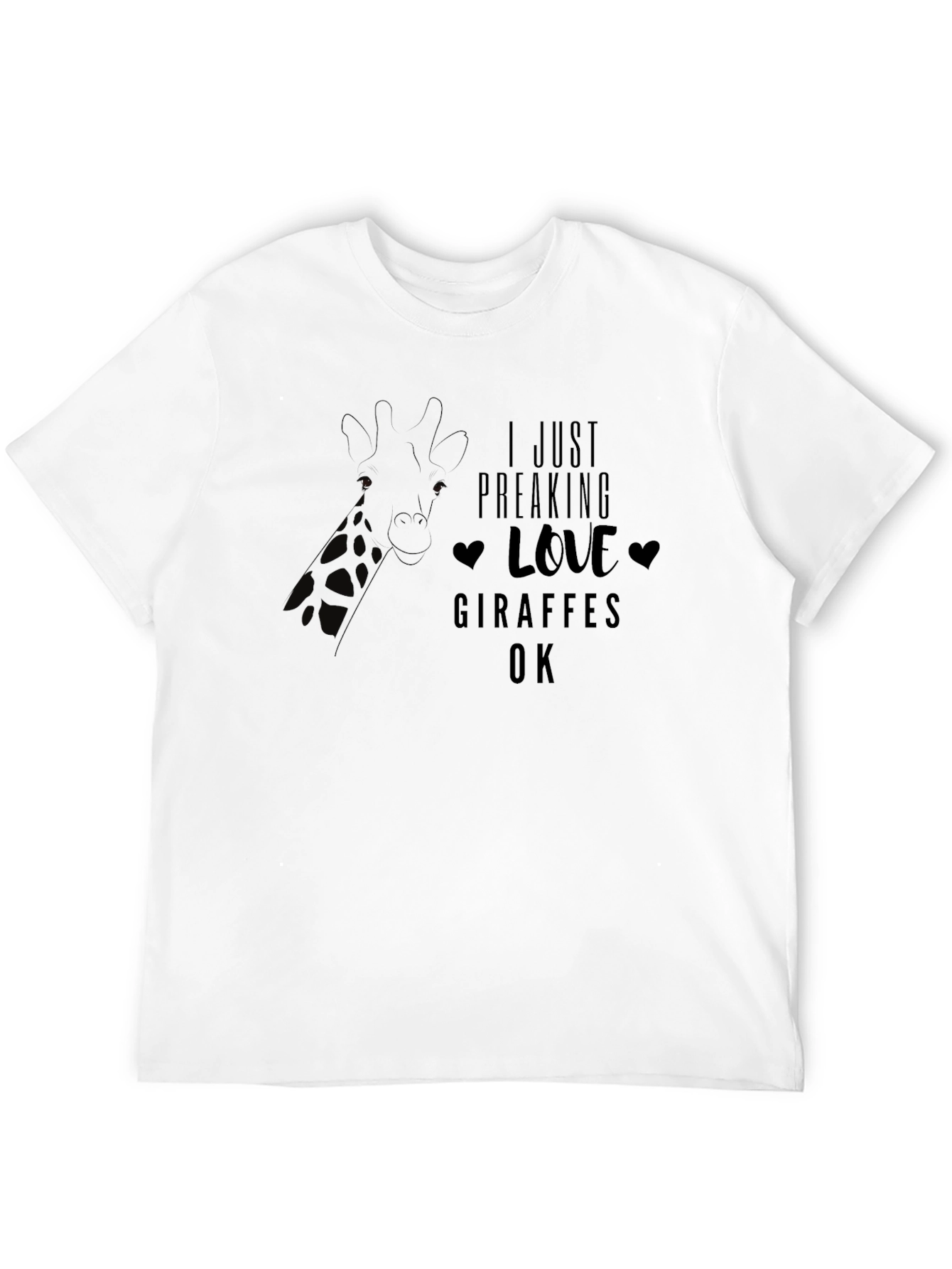 I Love Giraffes T-Shirt Animal Graphic Tee
