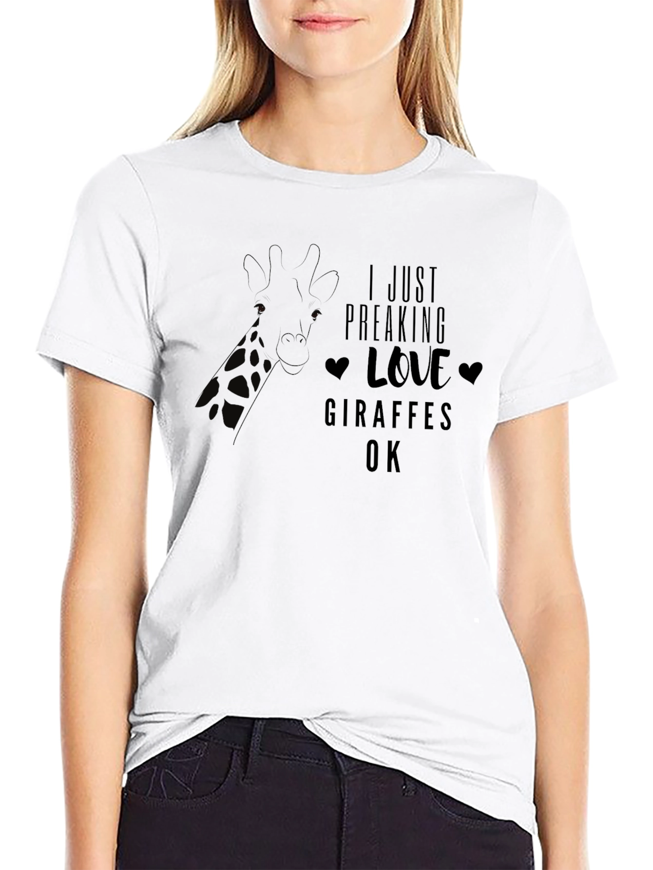 I Love Giraffes T-Shirt Animal Graphic Tee