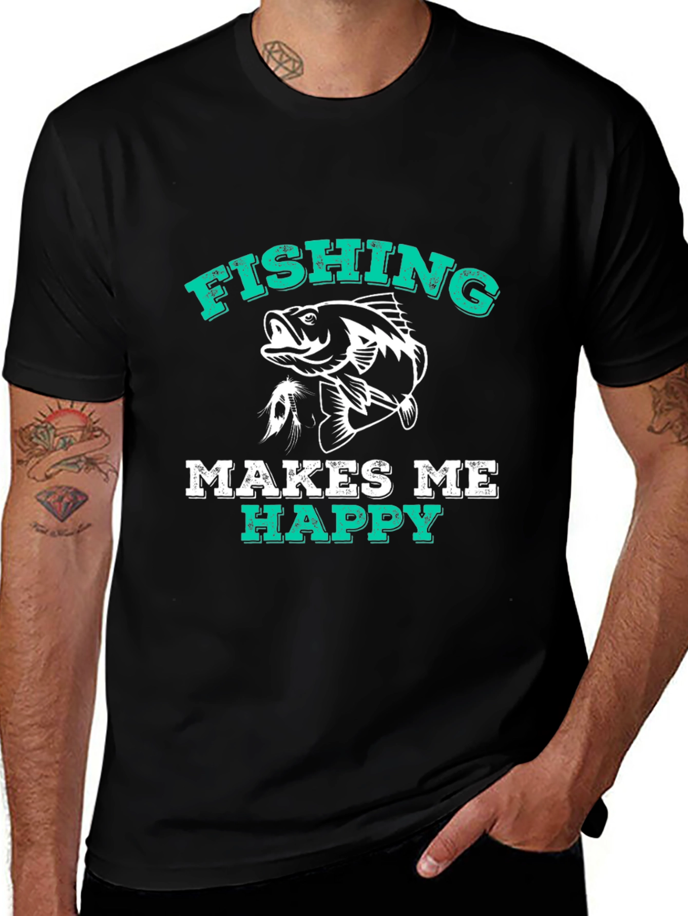Fishing Makes Me Happy T-Shirt