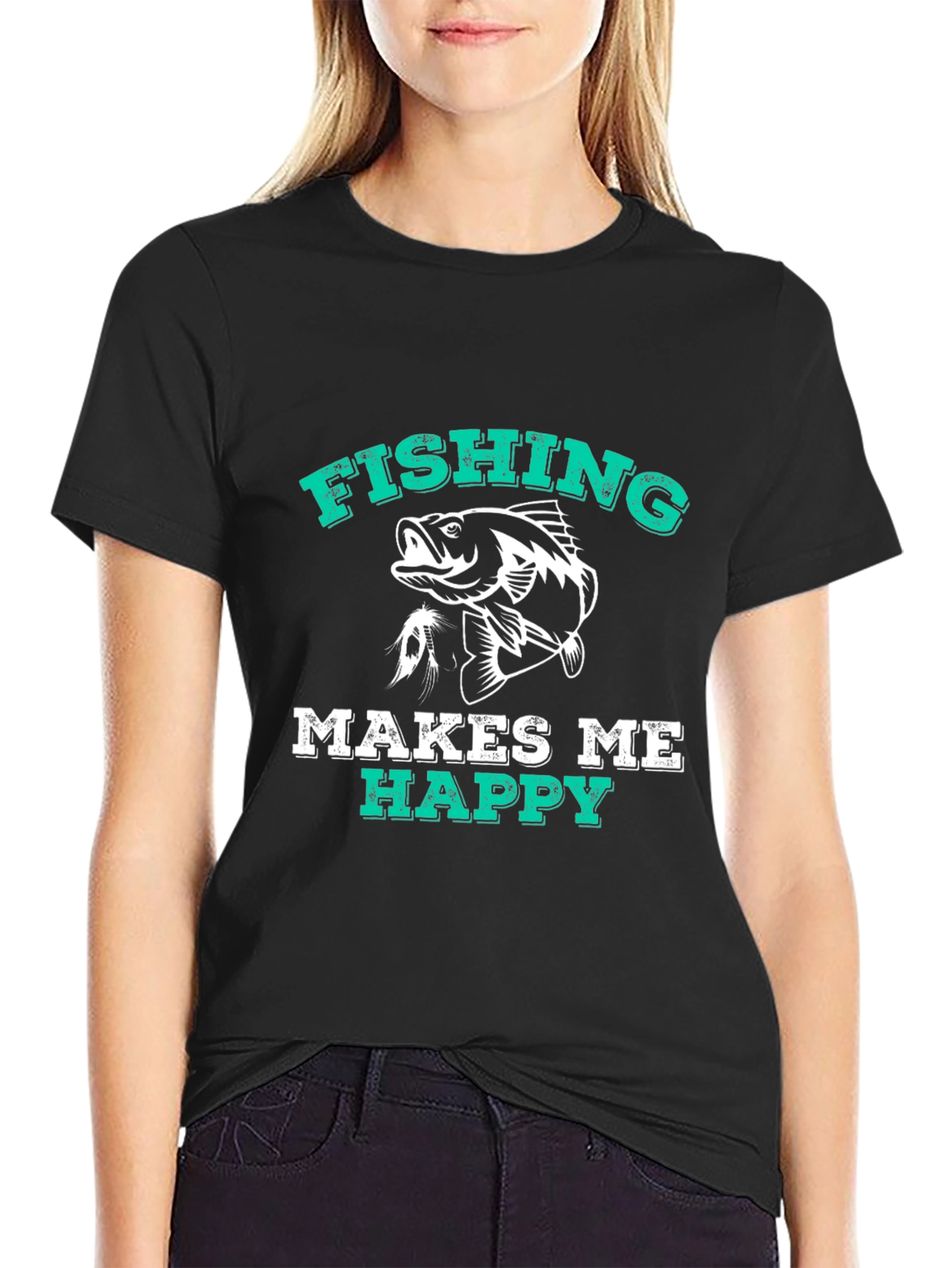 Fishing Makes Me Happy T-Shirt