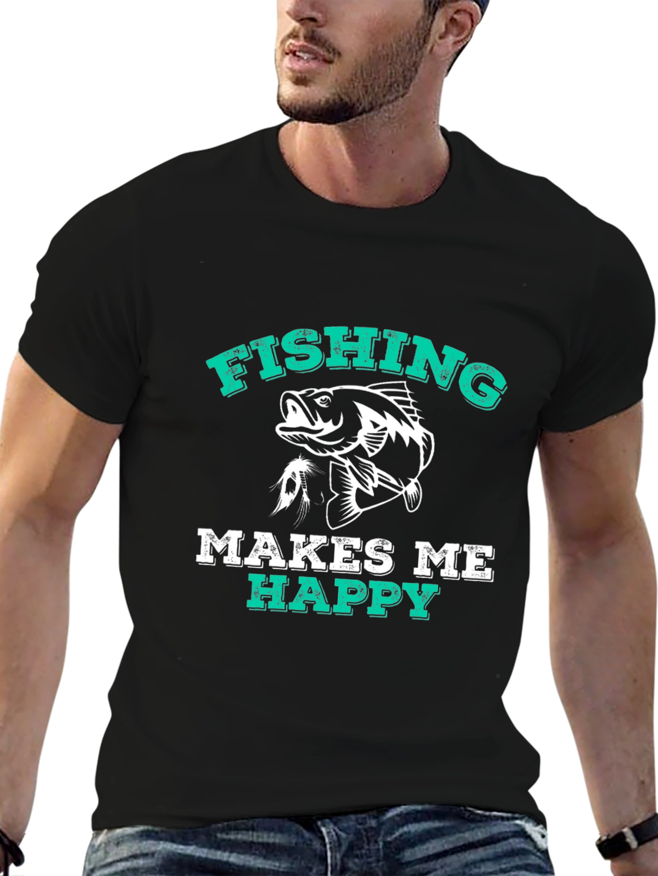 Fishing Makes Me Happy T-Shirt