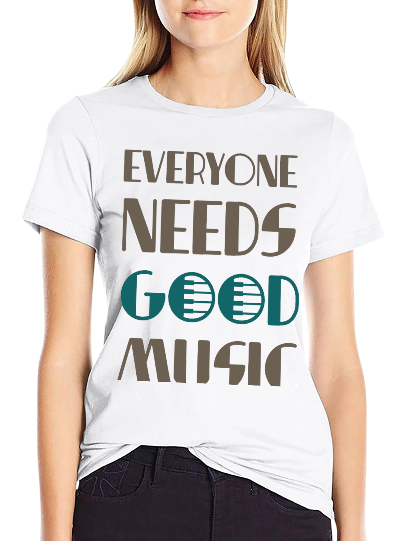 Everyone Needs Good Music Black Graphic Tee
