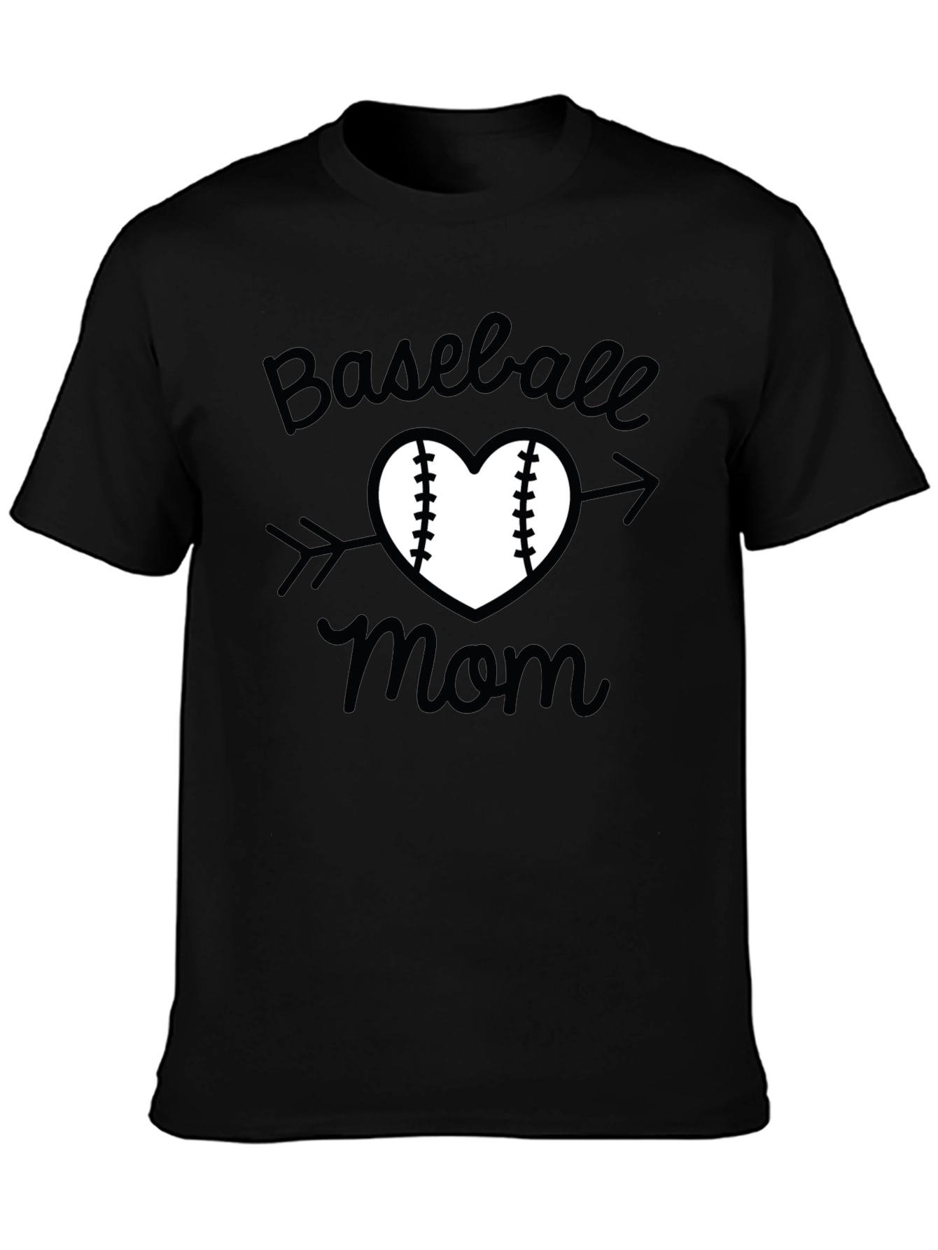 Baseball Mom T-Shirt - Heart & Arrow Design