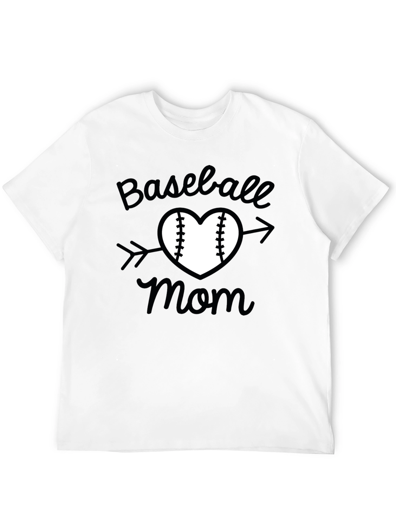 Baseball Mom T-Shirt - Heart & Arrow Design