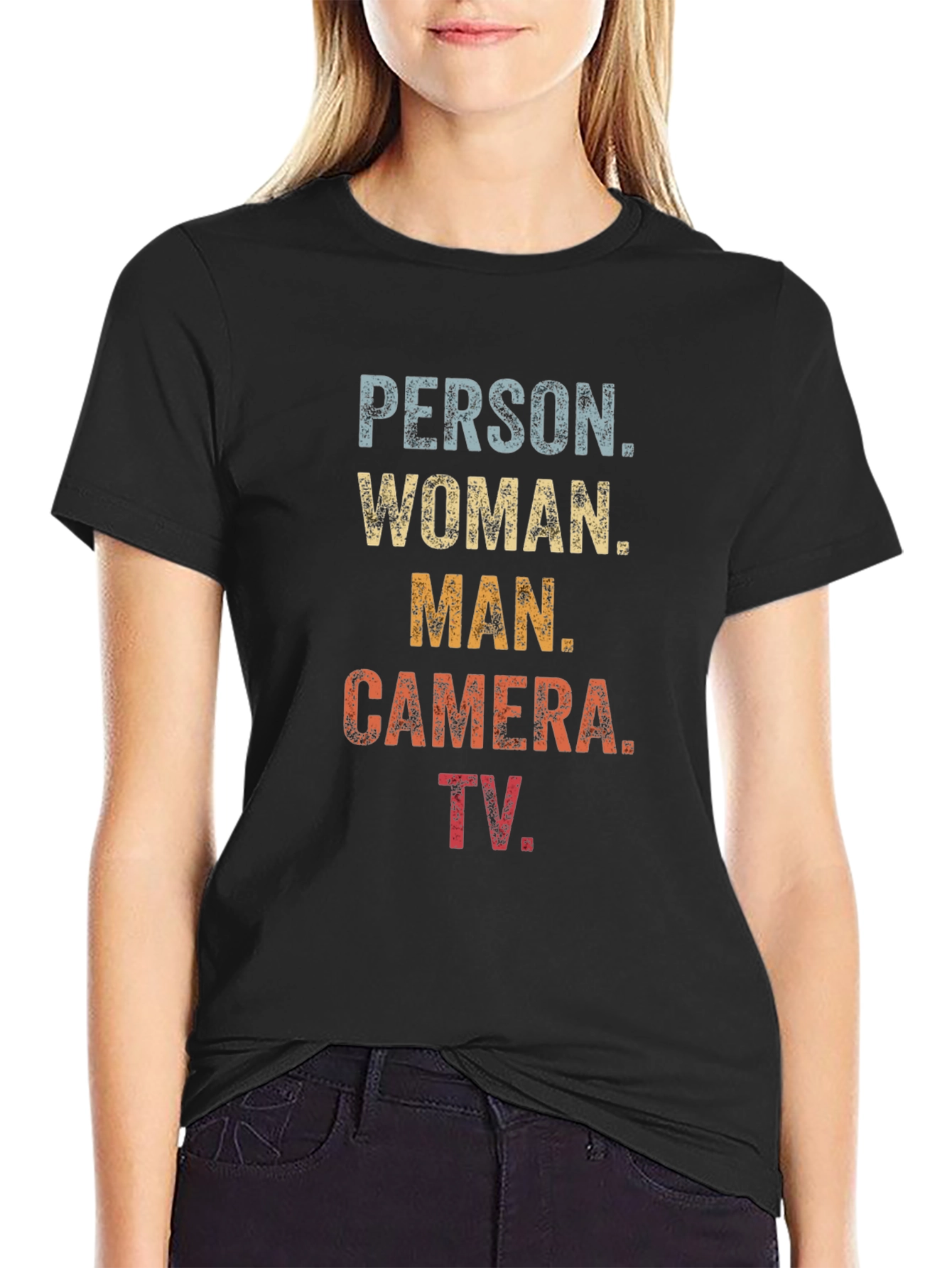 Person Woman Man Camera TV T-Shirt