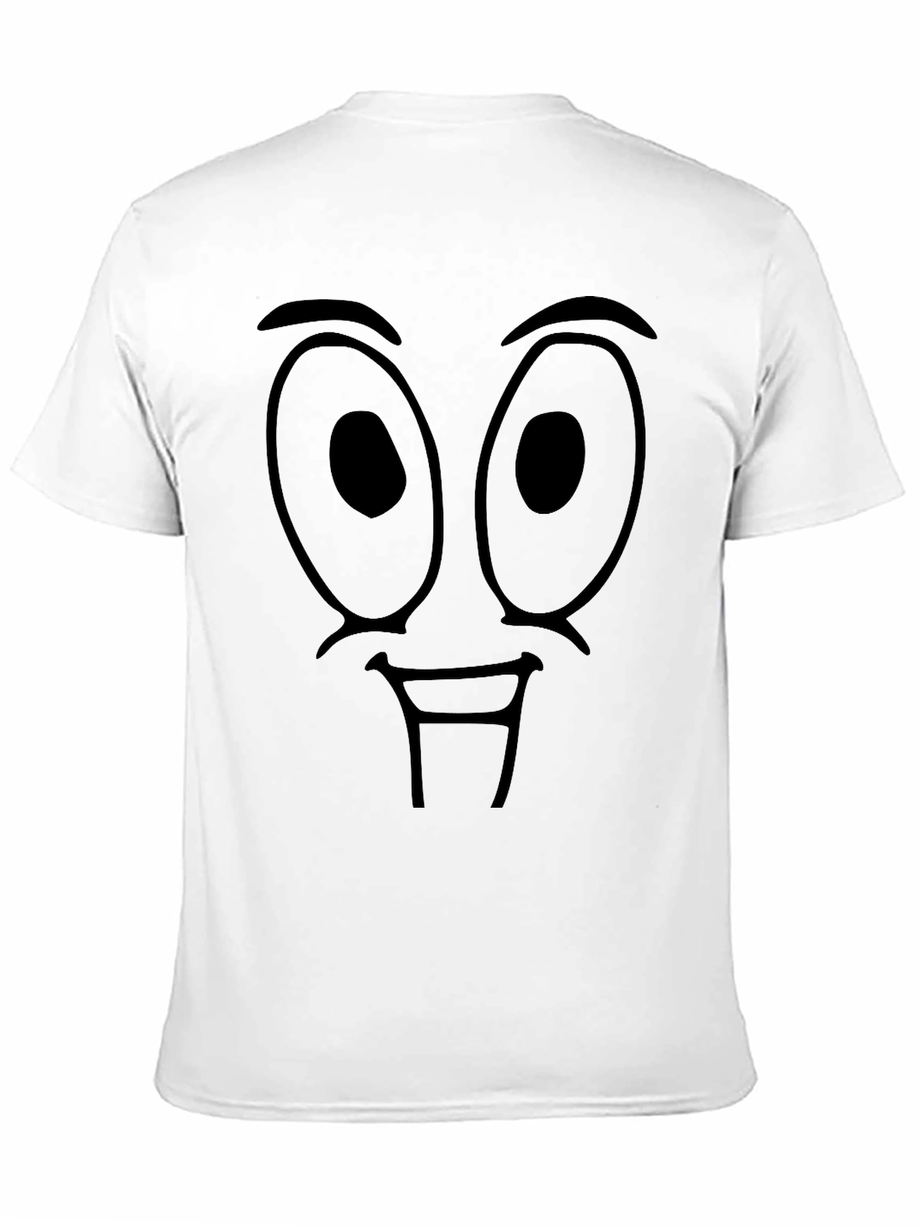 Funny Cartoon Face Graphic Black T-Shirt