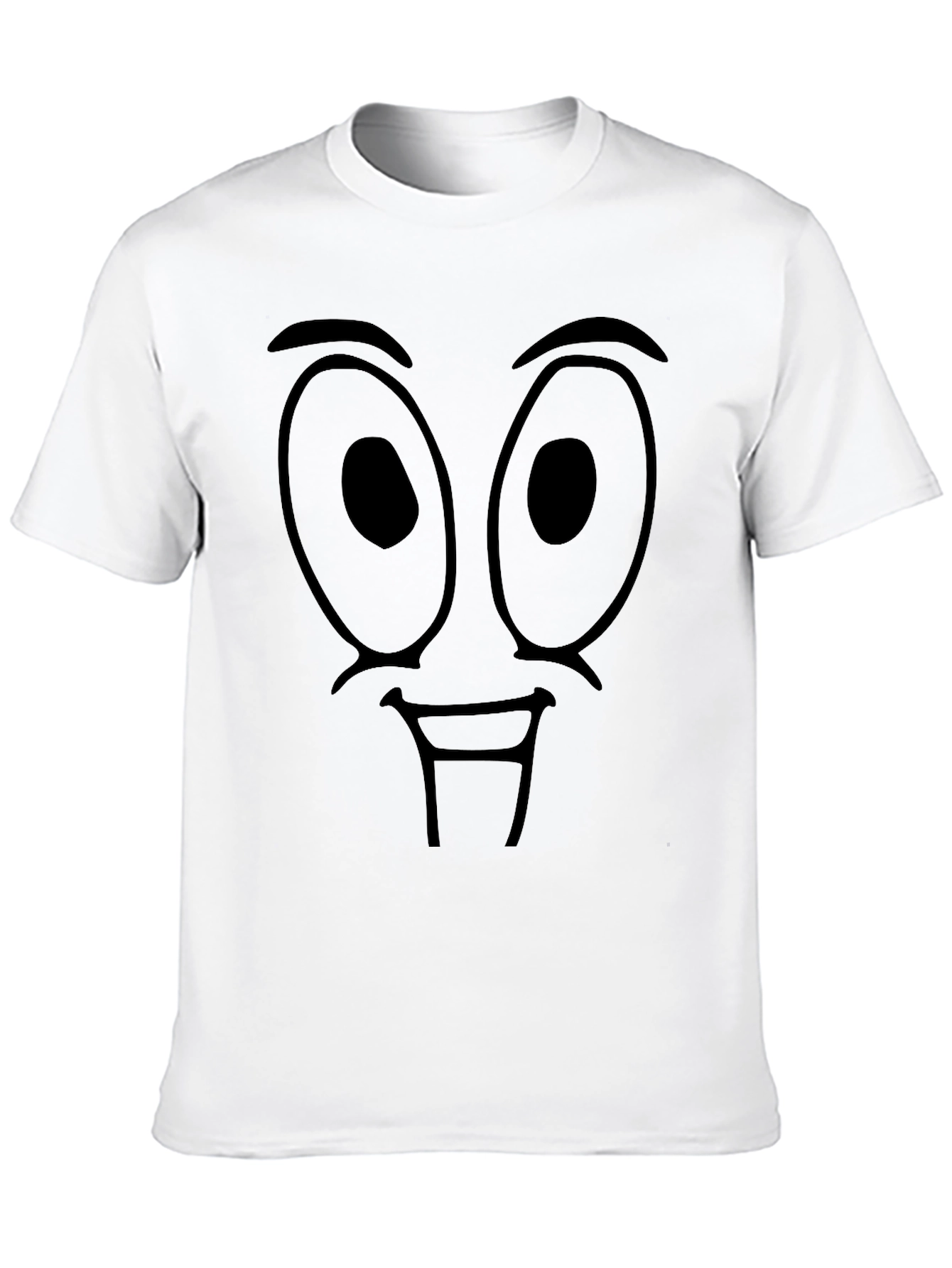 Funny Cartoon Face Graphic Black T-Shirt