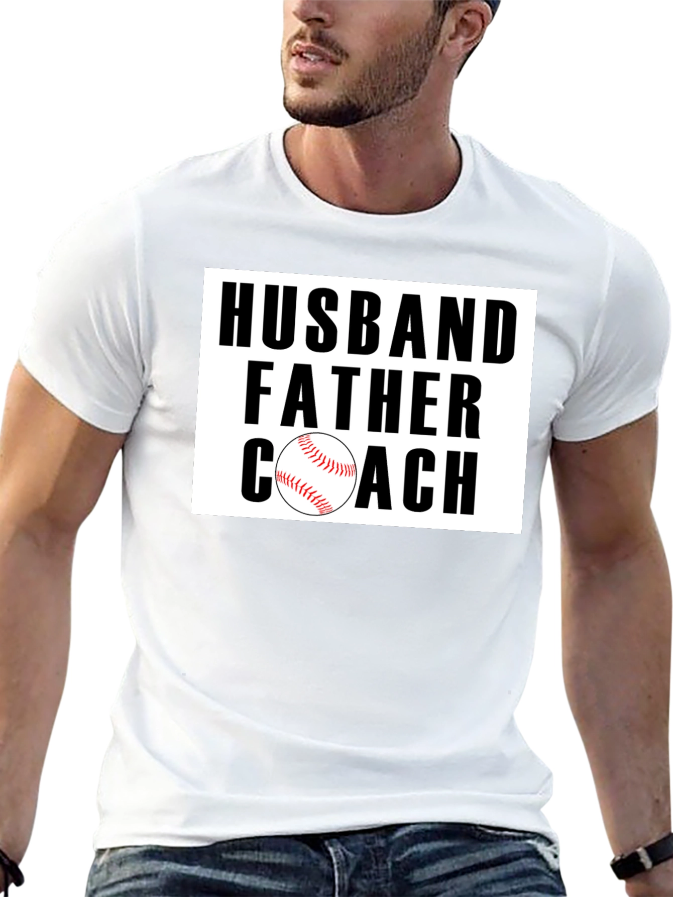 Husband Father Coach Baseball Graphic Tee