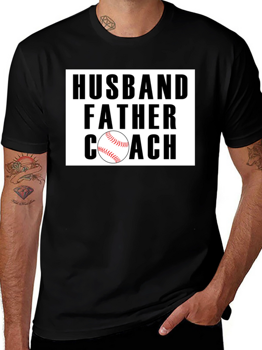 Husband Father Coach Baseball Graphic Tee